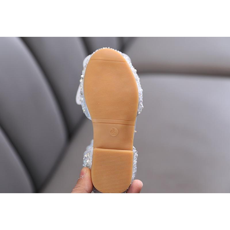 Spring-autumn Korean-style girls' small/medium/large children's dance flat shoes, performance shoes, princess leather shoes with bowknot