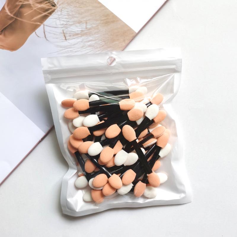 50-Pack Double-Ended Eyeshadow Applicators: 5.5/6.5cm Latex Sponge Makeup and Nail Art Blending Sticks