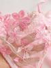 Autumn Bow Sling Floral Embroidered Lingerie Set - See-through Temptation