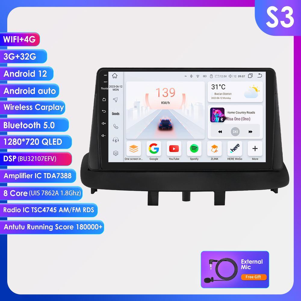 9" Large Screen Android GPS Navigation for 08-14 Megane 3 - Intelligent All-In-One Car System