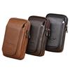 Lässige Gürteltasche aus echtem Leder mit Reißverschluss, Gürtelhaken und mehreren Taschen, Handytasche