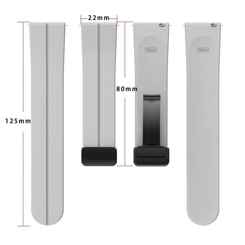 Huawei GT3/GT4 Universal Band: 20mm/22mm Silicone Magnetic Buckle Replacement