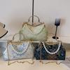 National Style Embroidered Brocade Mouth Gold Bag Women's Banquet Handbag