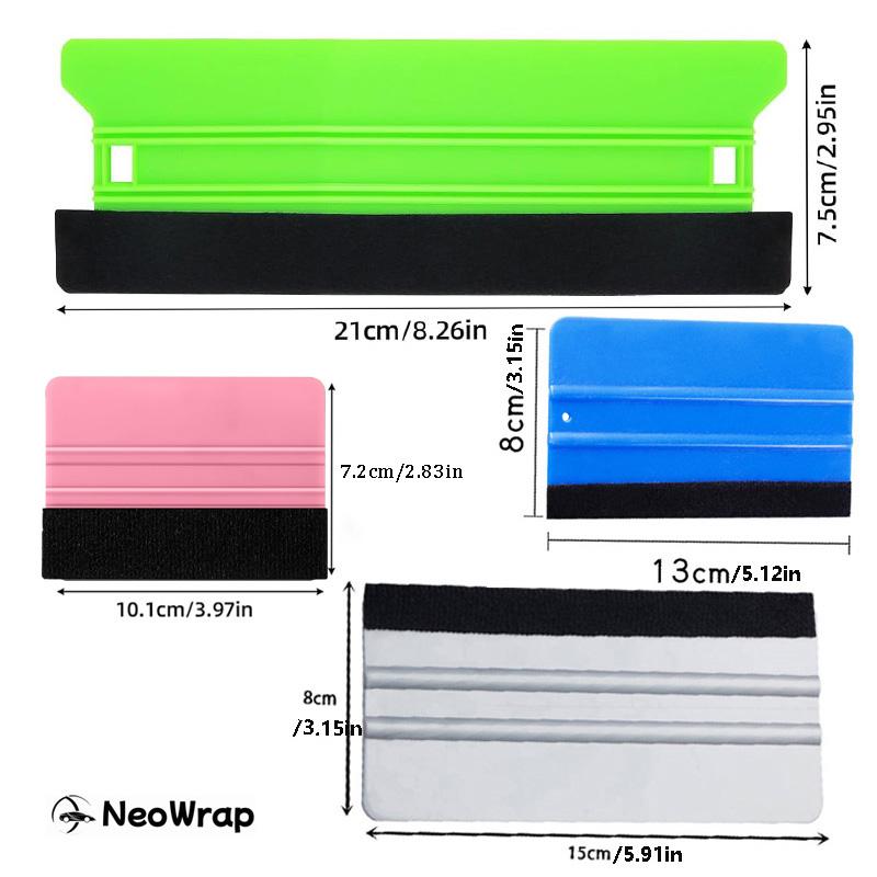 Vinyl Wrap Squeegee Window Film Screen Pretector Squeegee 4 Size Scratch-Free Scraper Tool for Decals Adhesive Vinyl Wallpaper