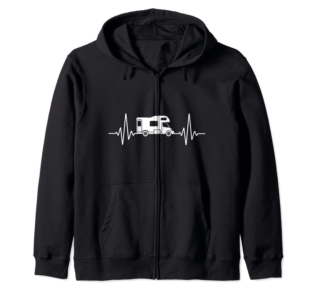 Camper Heartbeat Camp Caravan Camper Camper Zip Hoodie