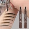 Four-Pronged Waterproof Eyebrow Pencil Long-Lasting Smudge-Proof for Beginners Universal Use 3 Year Shelf Life