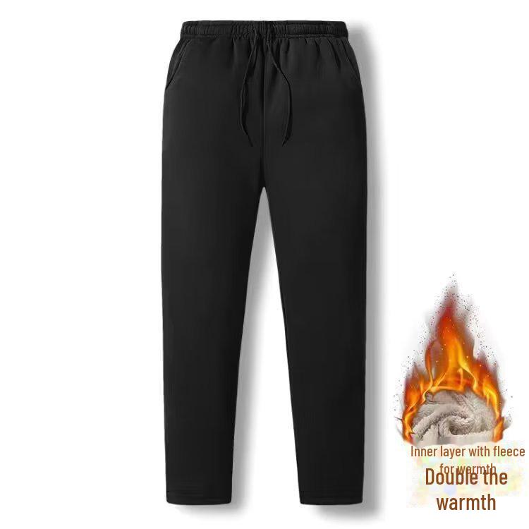 Men's Korean Style Lambskin Pants: Autumn/Winter Warm, Velvet-Lined, Thick, Straight-Cut, Casual, Trendy.