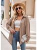 Single Breasted Pocket Waffle Fashion Shirt 2023 Women's Autumn and Winter New European and American Casual Loose Tops