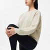 Li Ning Fitness Series Solid Color Casual Round Neck Pullover Sweatshirt Women sweatshirt Foam-Khaki AWDT526-3
