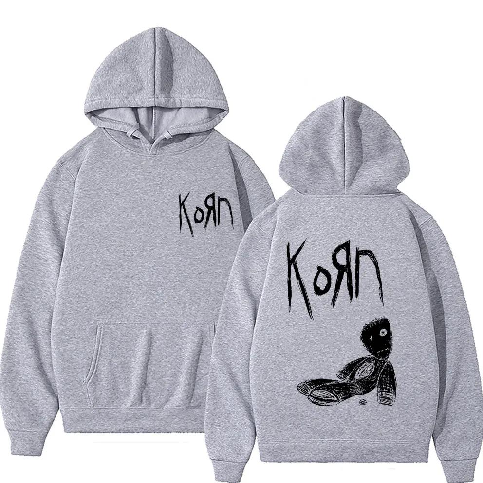 Sudadera con capucha con estampado gráfico de la banda de Rock Korn para hombre y mujer, Sudadera con capucha con música altern
