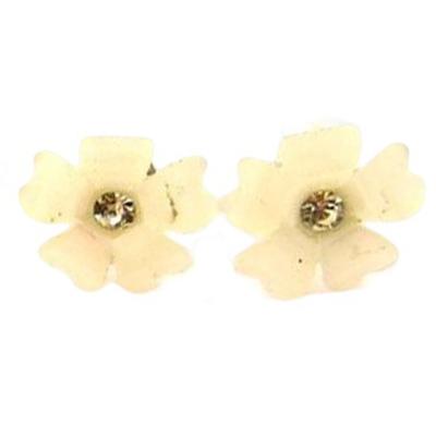 [R8218] - Ivory 'Coloriage' Earrings - 12x12 Mm