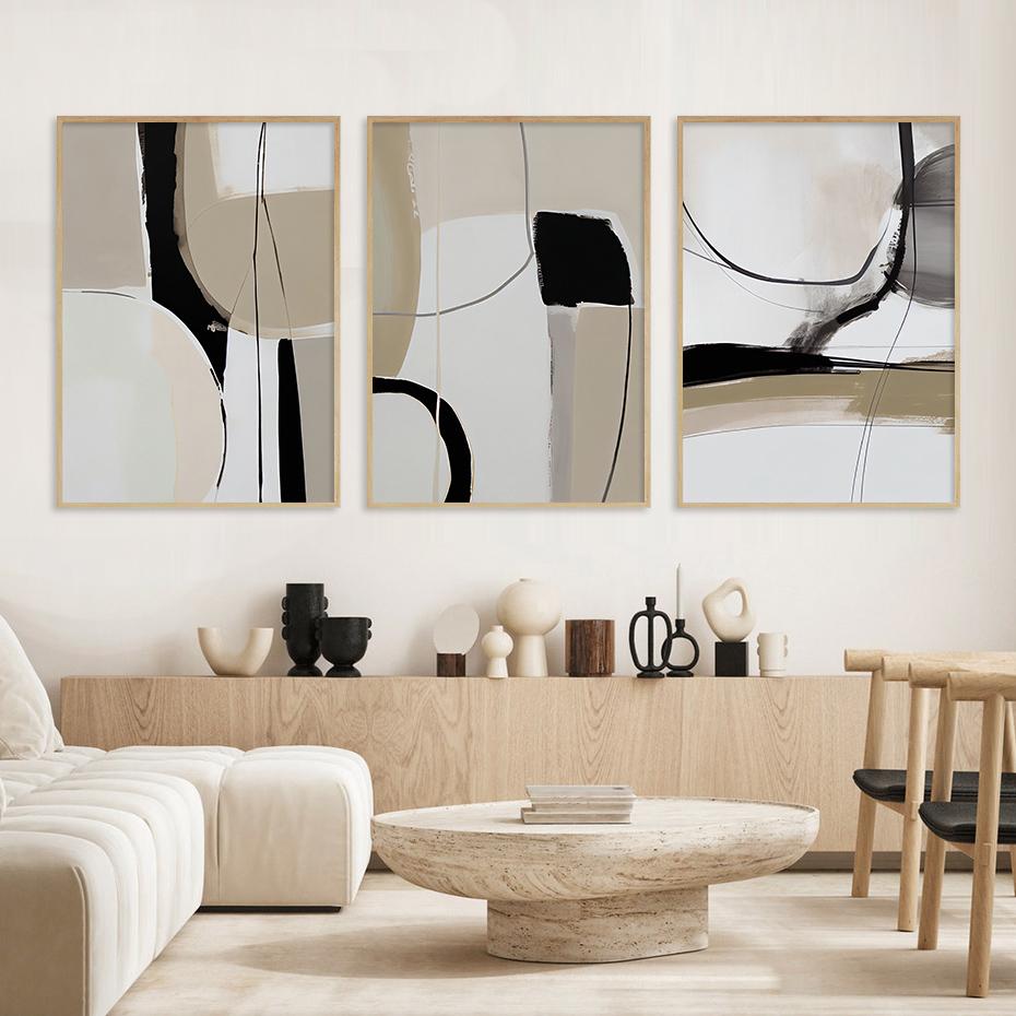 Mid Century Modern Line Abstract Posters Wall Art Canvas Painting Prints Pictures Modern Living Room Interior Home Decoration