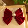 Velvet Big Bow Hairpin For Woman Girls Vintage Elegant Hairpins Head Half-Tie Headdress Exquisite Hair Accessories Gifts