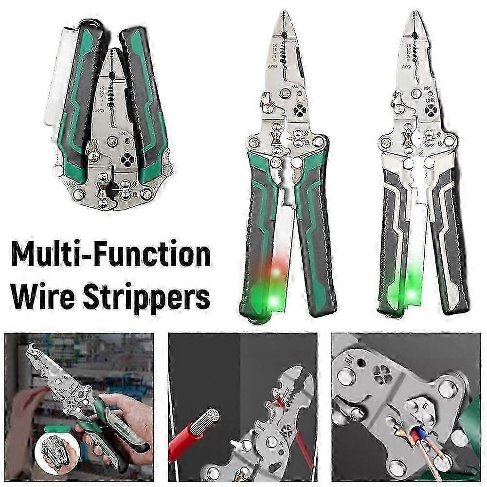 Multifunctional home wire stripper electrician pliers with voltage tester and