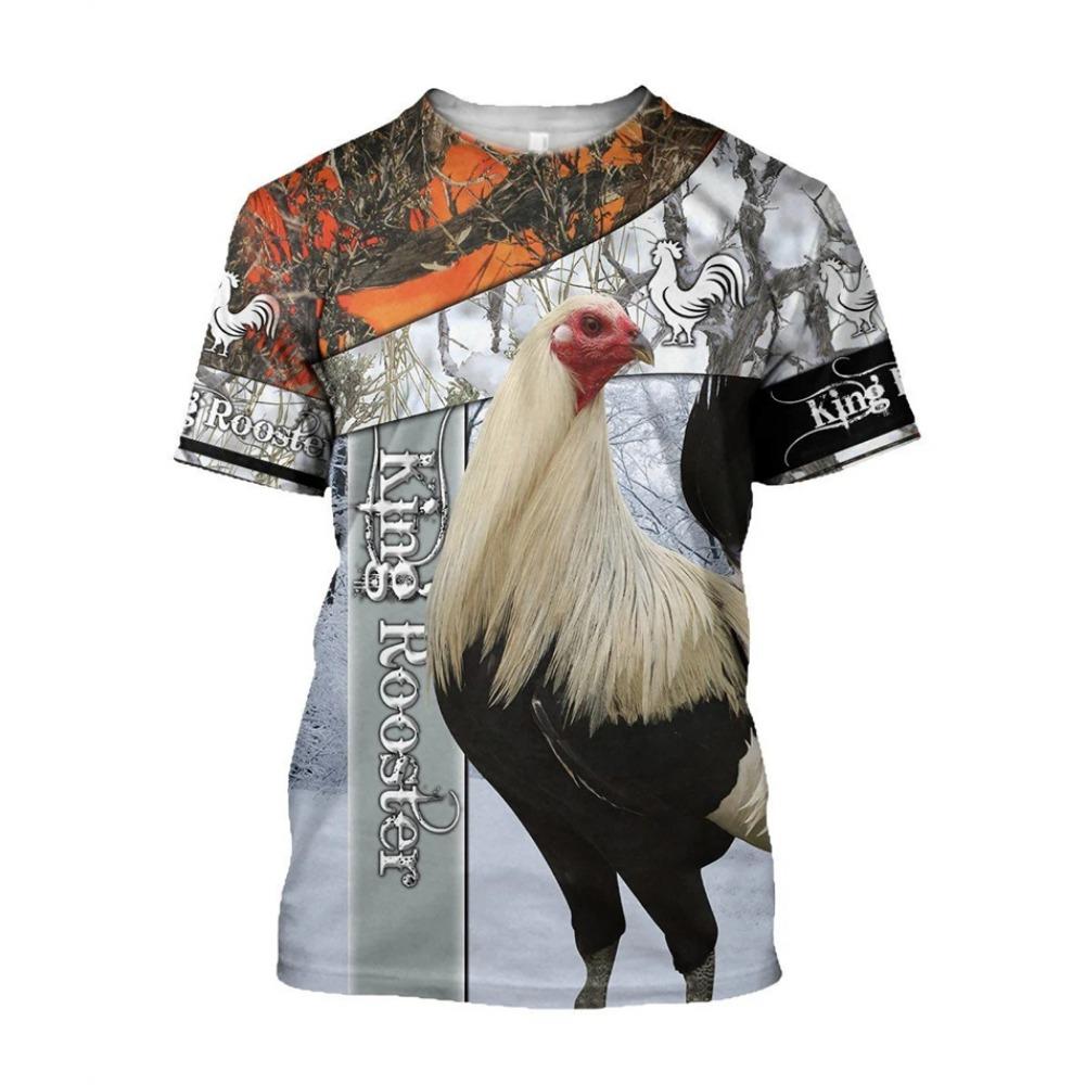 Vintage Rooster Graphic T-shirt Men Women3D Print O-Neck Pullover Casual Short Sleeve T Shirt Fashion Harajuku Unisex Tees