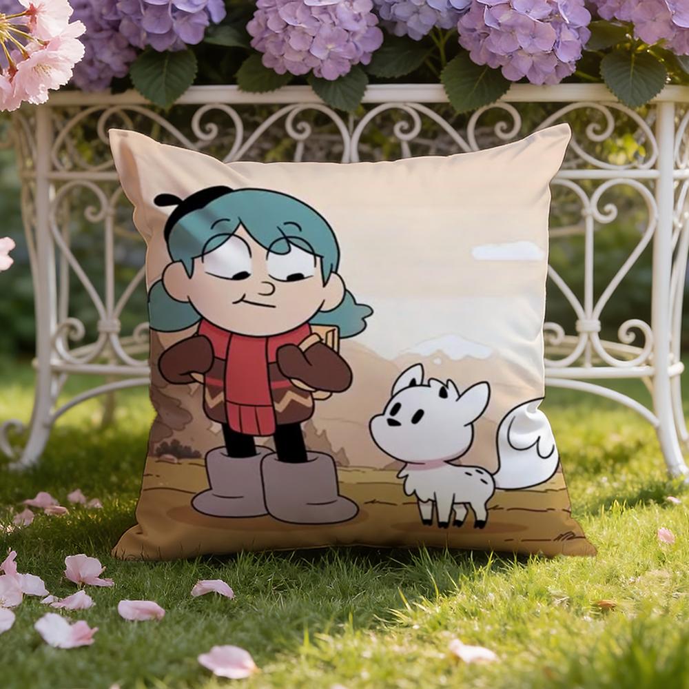Cartoon H-Hilda Cushion Cover Home & Car Dual-Scene Pillow Cover: Reversible for Premium Comfort