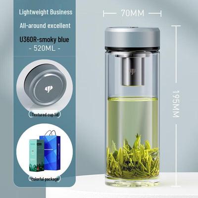 WANXIANG Portable Single-Layer Glass Water Bottle with Filter