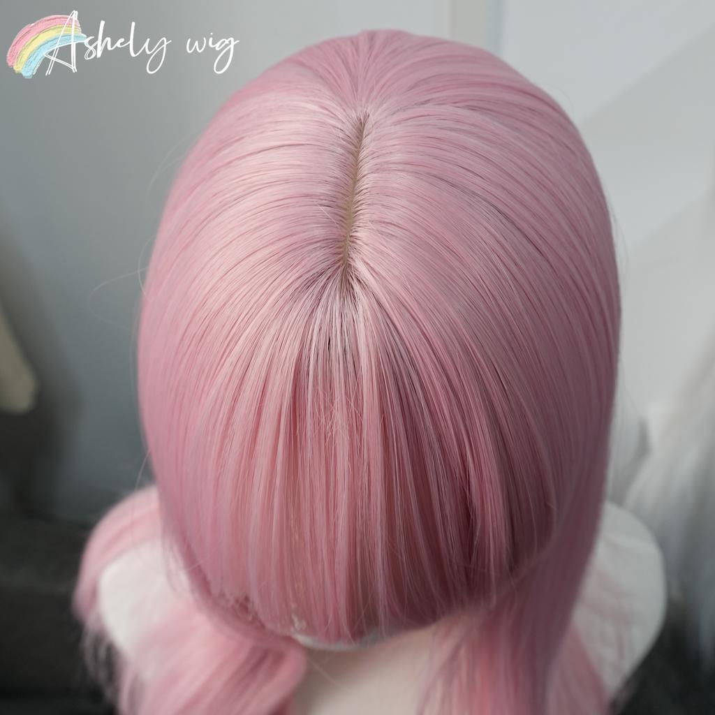 Light Pink Wig for Women Pink Hair Wigs with Bangs 26inch Natural and Fashionable Lolita Headband Wig Synthetic Wigs Cosplay