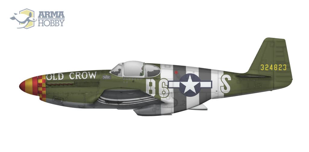 Alma Hobby US Army Air Force Mustang Modelo de plástico ADL70041 Color de moldeo 1/72 P-51B