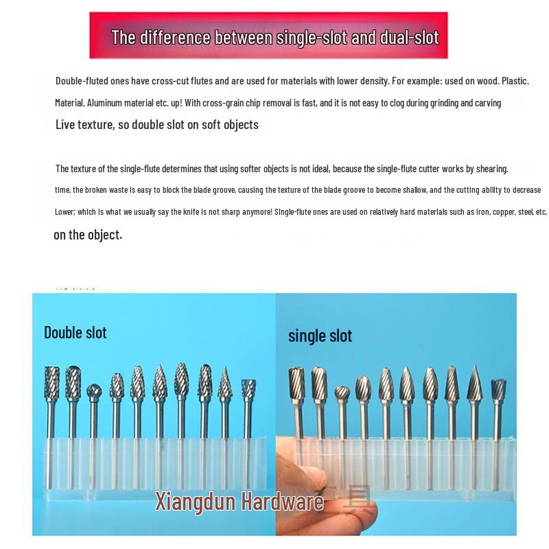 Tungsten Steel Carbide Rotary File Set - Double Grain Engraving and Milling Cutter for Woodworking, 3x6mm