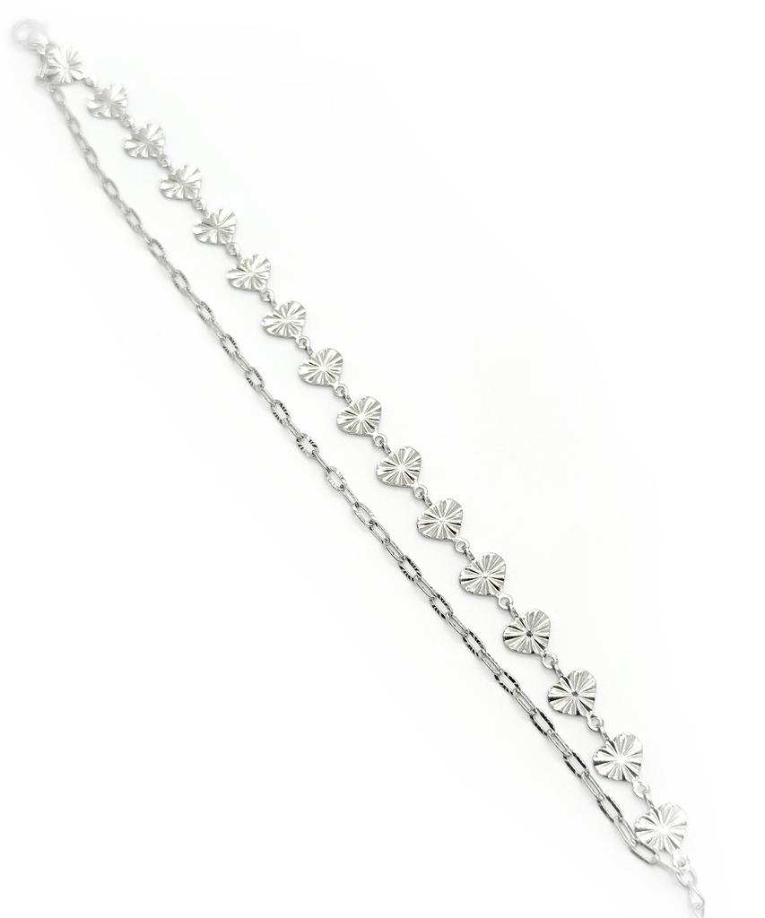 Monoflux Shining Heart Double Chain Bracelet
