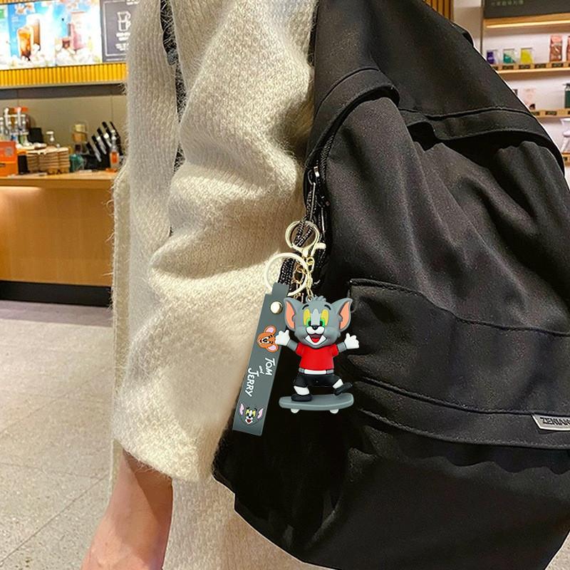 Entzückender Tom und Jerry Gummi Schlüsselanhänger Cartoonfigur Schlüsselanhänger für Jungen und Mädchen