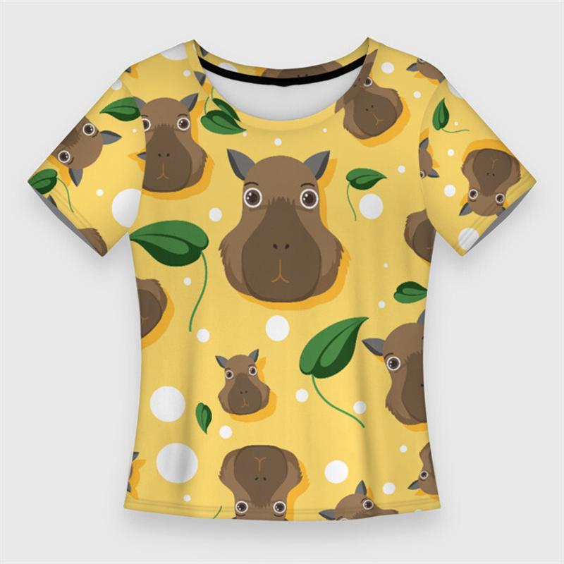 Nieuw Harajuku 3D Schattig Dier Capibara Print T-shirt Kinderen Grappige Streetwear Korte Mouwen Mode Y2k T-shirts Kleding Tops
