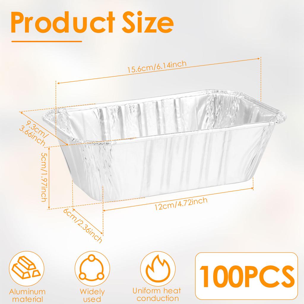 25/100PCS Free Wash Aluminum Foil Baking Trays Rectangular Tin Foil Tray AirFryer Food Containers Bowls BBQ Take Away Boxes