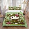 Hello Kitty Garden Print 3Pcs Bedding Setduvet Cover With 2 Bedropillowcase Home Birthday Gift