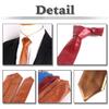 [White Fang] Lederkrawatte, Unifarben, Business, Elegant, Schlicht, Lässig, Herren NC099 (blau)