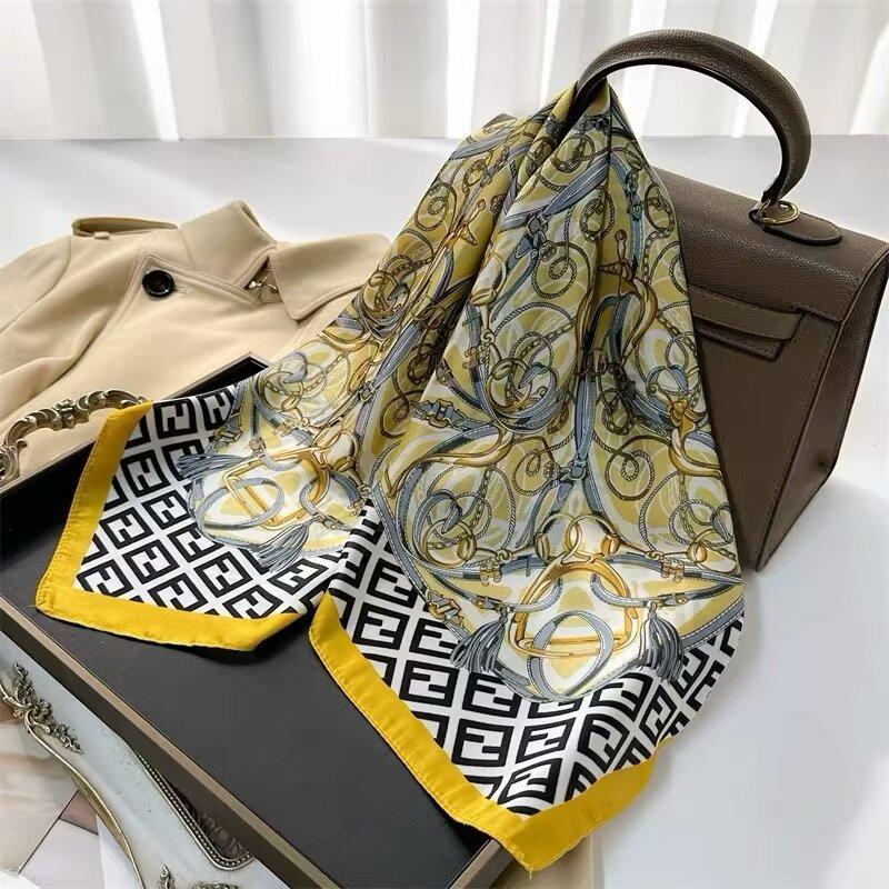 70 silk scarf square scarf high sense fashion versatile professional simulation silk small scarf versatile printed women's silk scarf