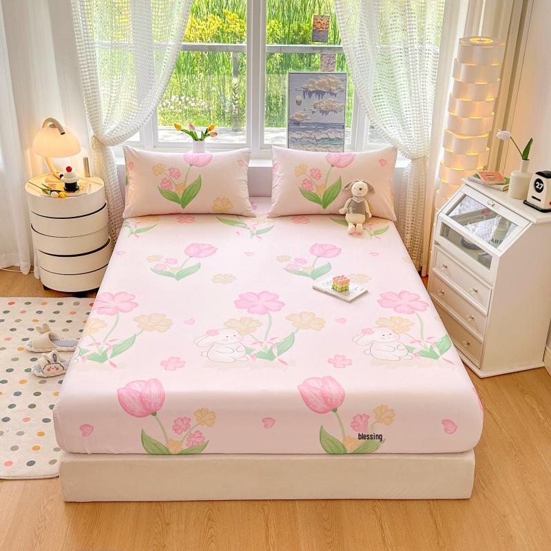 100% Cotton Fitted Sheet: Soft, Printed, Moisture-Wicking, Sweat-Absorbing, Anti-Static Mattress Protector