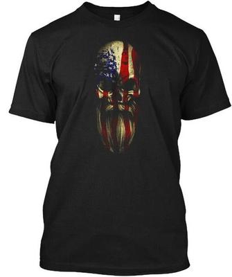 Amerikanisches Totenkopf-Bart-T-Shirt Hergestellt in den USA Größe S bis 5XL