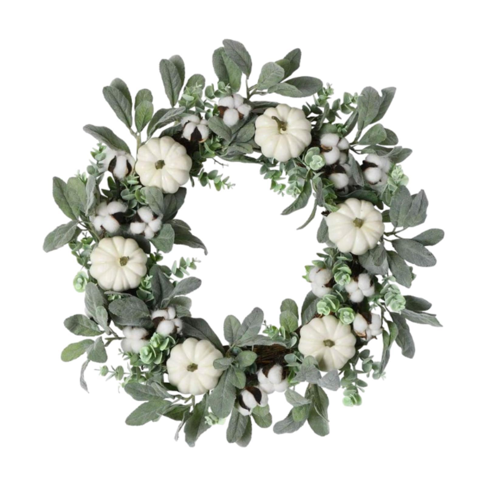 45cm Fall Wreath for Front Door Artificial Leaves Wreath Harvest Door Wreath