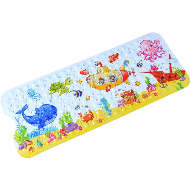 Large Cute Cartoon PVC Bath Mat Anti-Slip Shower Bathtub Mats With Sucker Soft Massage Pad Kid's Elder Bathroom Carpet Rug