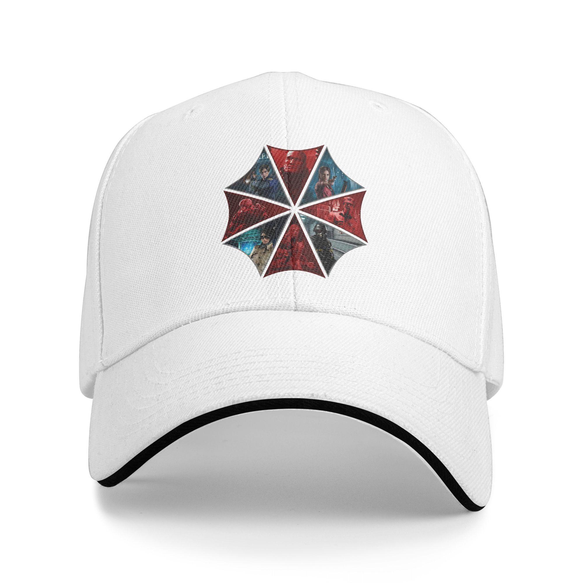 

Residents Evils Umbrella Logo Sun Baseball Cap Summer Male Design Trucker Hat Quality Fitted Retro Outdoor Sports Baseball Caps As Picture белый