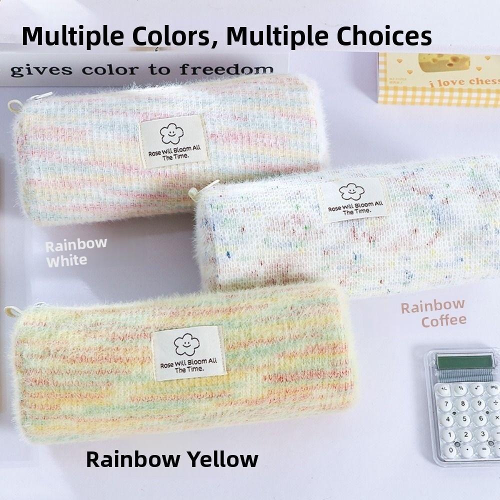 

Large Capacity Woven Pencil Case Scratch-proof Pen Bag Durable Cosmetic Storage Bag Girls кавовий