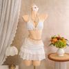 Women Flower Embroidered Three Piece Bikini Swimsuit For Beach Vacation