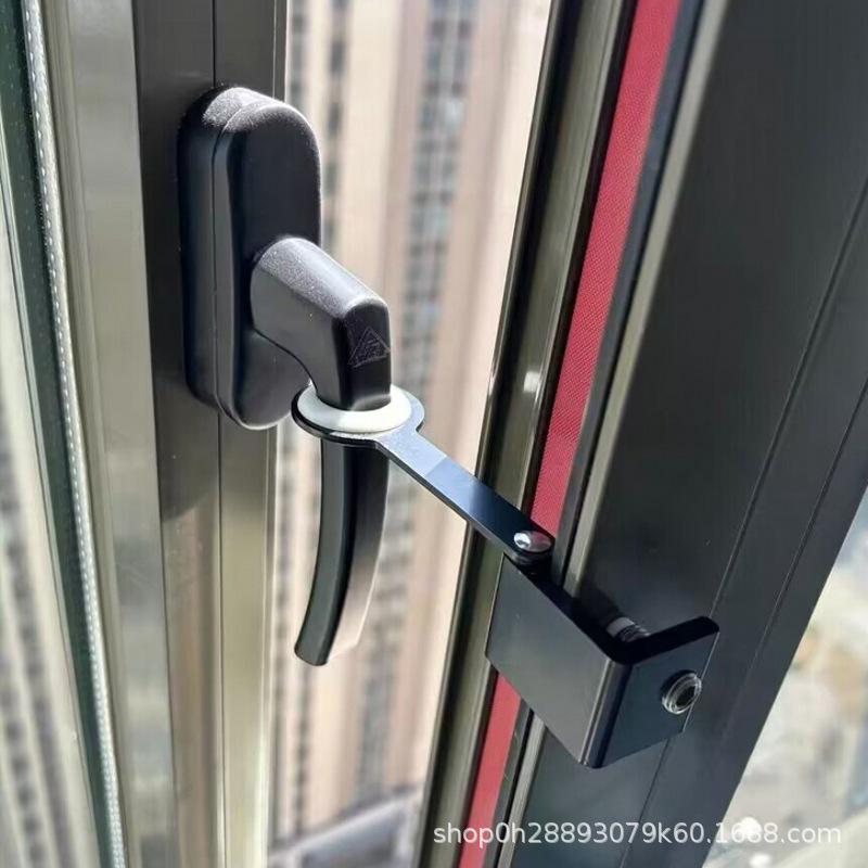 Child Safety Window Lock - No Drill Aluminum Casement Limiter & Handle
