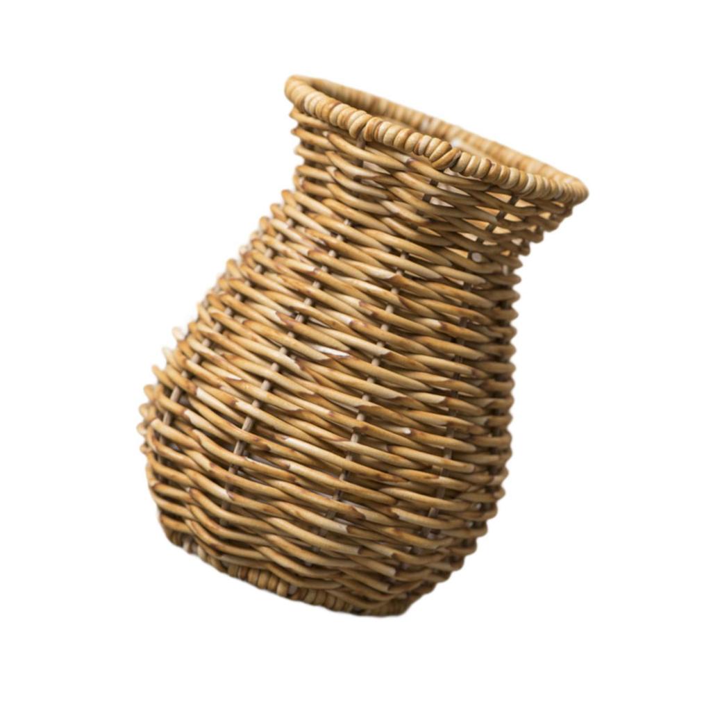 Woven Vase Plants Flower Pot Country Style Art Vase Woven Flower Vase Rustic Flower Vase for Hotel House Tabletop Decoration