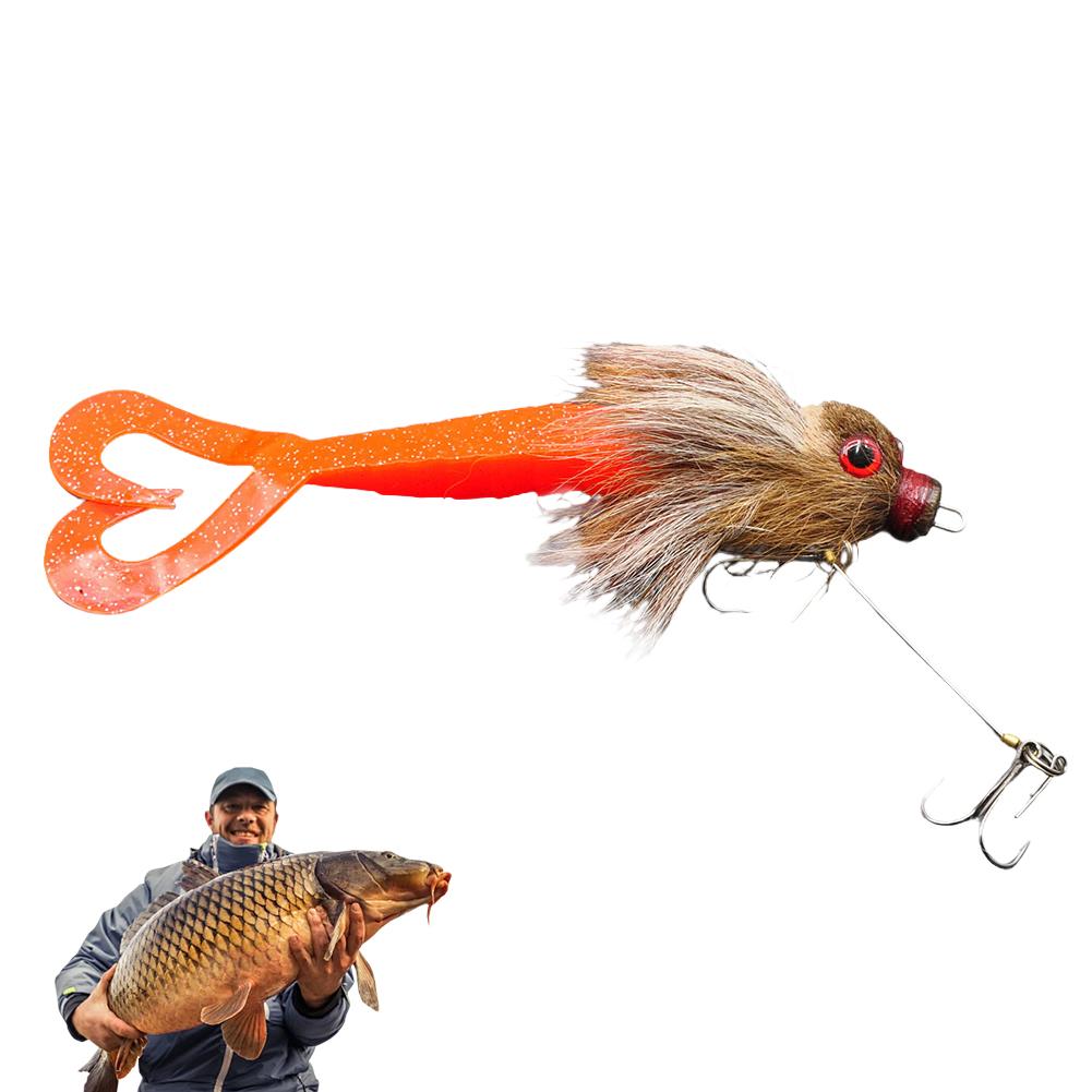 

22cm 35g Deep-sea Mouse Simulation Lure Bionic Material Deer Hair Texture Bionic Deer Hair Lure Artificial Bait