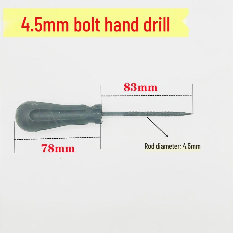 Mushroom Nail Tire Repair Tool: Hand Awl, Drill, Reamer, Vacuum, 4.5-6mm Glue Applicator.