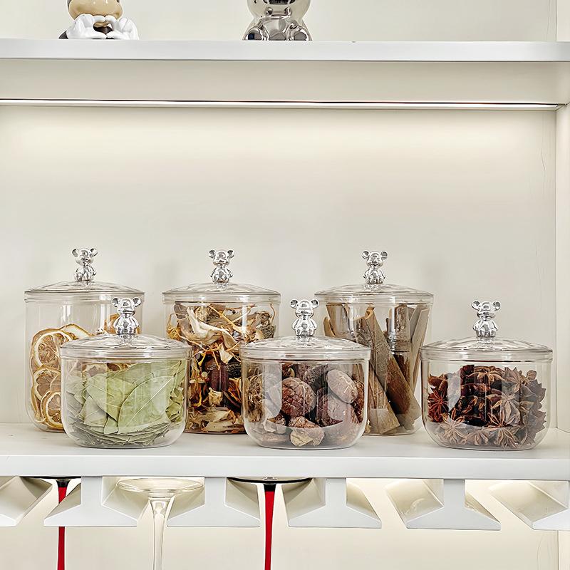 Transparent Sealed Jar PET Storage Jar Moisture-proof Flower Tea Jar Candy Dry Goods Coffee Storage Box Home Minimalist Wind Jar