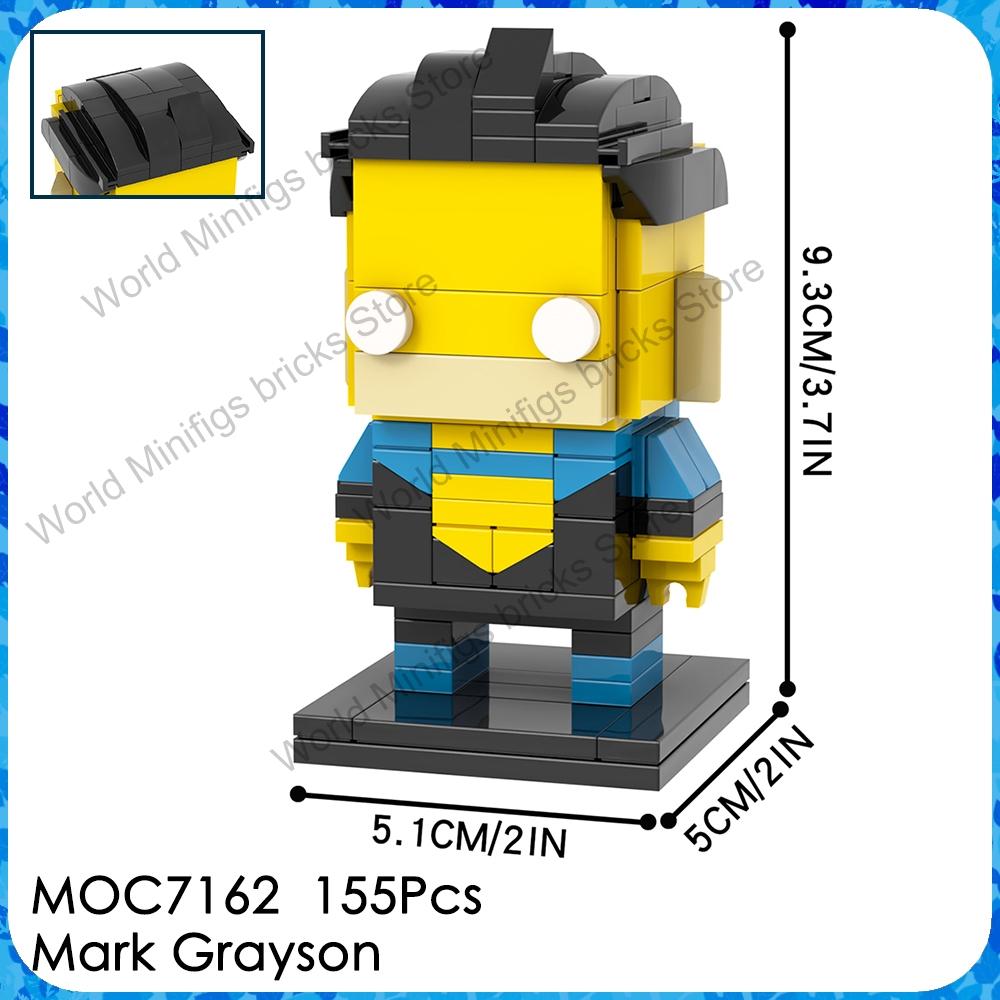 MOOXI MOC Invincibly Brickheadz Mark Omni-Man Anime Movie Figures Compatible Building Blocks Gift Toys For Children Adult Bricks