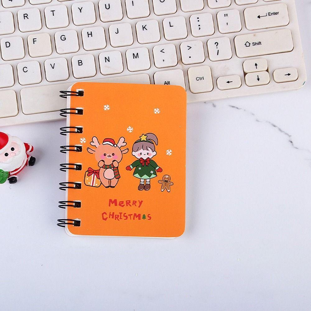 Loose-leaf Christmas Coil Notepad Cute Side-flip Coil Book 40sheets Mini Notebook  Students