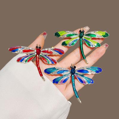 Bunte Libellen Emaille Brosche: Elegante Insekten-Brosche für Mantel oder Übermantel