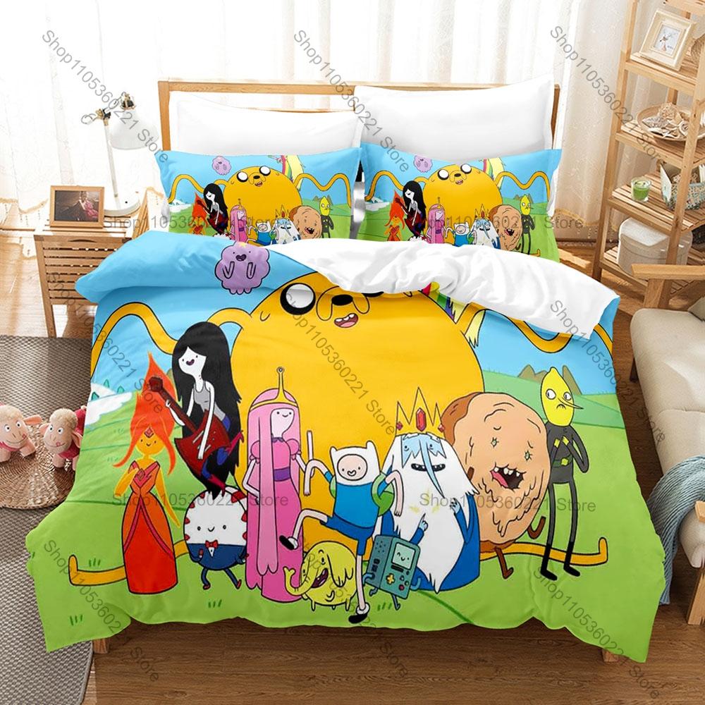 Marceline and Princess Bubblegum 3PCS Bedding Set, Duvet Cover + 2 Pillowcases, Cartoon Print Soft Microfiber for Fans