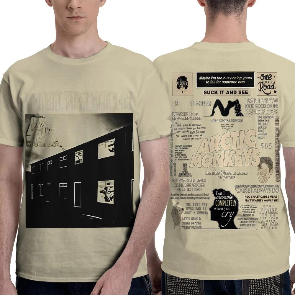 Arctic Monkeys "Favourite Worst Nightmare" Lyric Collage Oversized Vintage T-Shirt Women And Men Comfortable Fashion T-Shirt