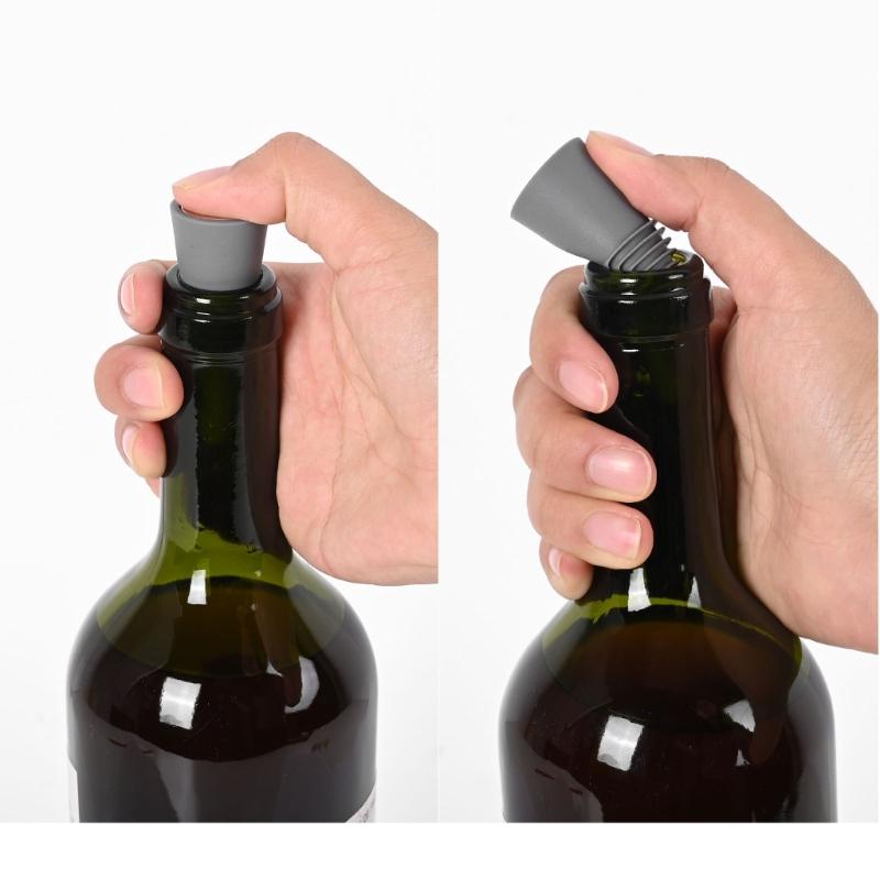 Pack Of 4 Multicolors Silicone Wine Stoppers with Metal Top Multipurpose Bottle Preservers Beverage Bottles Corks