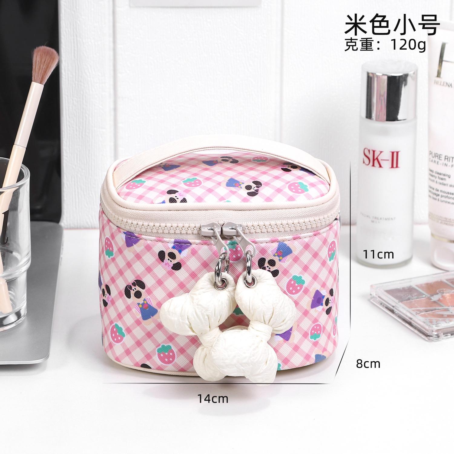 2025 new cosmetic bag large capacity cartoon girl heart Korean portable cosmetic case portable skin care product storage bag